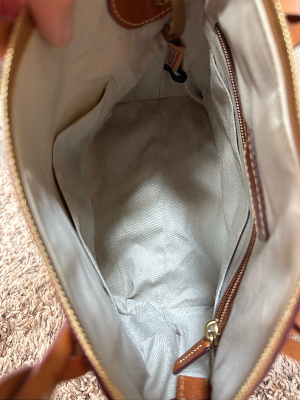 Dooney & Bourke -Clemson Tigers Coated Canvas Paw Print Celeste Satchel Handbag - Picture 5 of 16